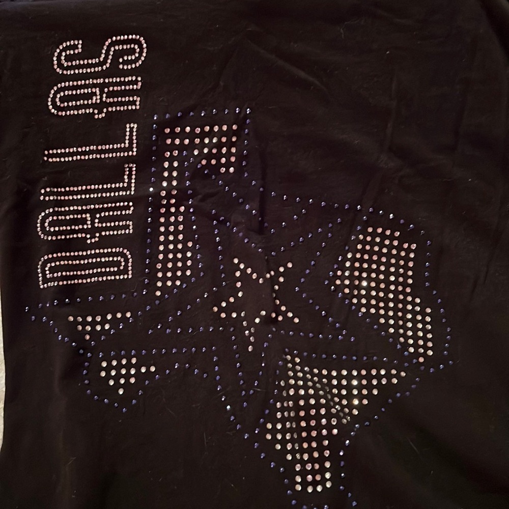 Dallas Texas V Neck Rhinestone T-shirt S
